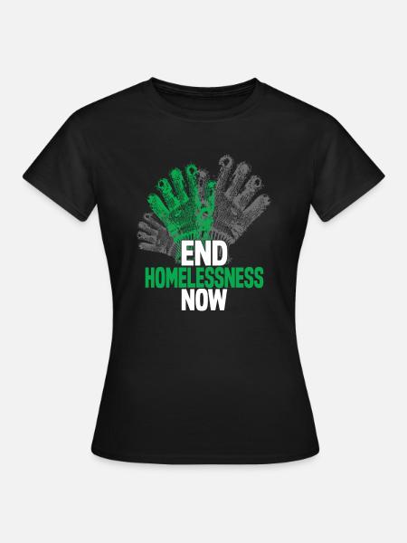 Homeless Awareness - Frauen T-Shirt - Schwarz