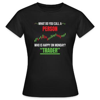 Trader boursier - T-shirt Femme - noir - Devant - AI Model Female 172 dark (172cm)