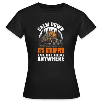 Log Truck Driver Timber Lorry Funny Logging Truck - Women's T-Shirt - black - Front - AI Model Female 172 dark (172cm)