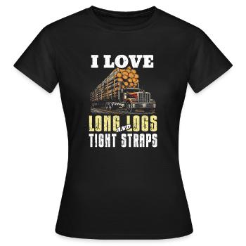Log Truck Driver Timber Lorry Funny Logging Truck - Women's T-Shirt - black - Front - AI Model Female 172 dark (172cm)
