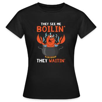 Crawfish Hot Tub - Frauen T-Shirt - Schwarz - Vorne - AI Model Female 172 dark (172cm)