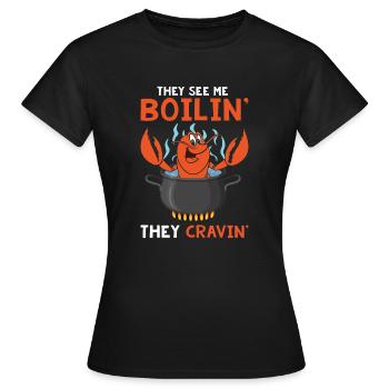 Crawfish Hot Tub - Frauen T-Shirt - Schwarz - Vorne - AI Model Female 172 dark (172cm)