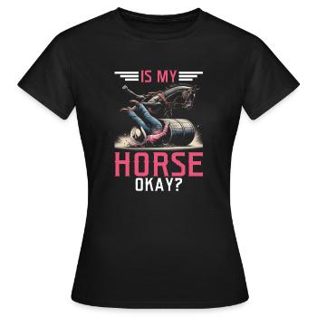 Barrel Racing barrel racer girl - Women's T-Shirt - black - Front - AI Model Female 172 dark (172cm)