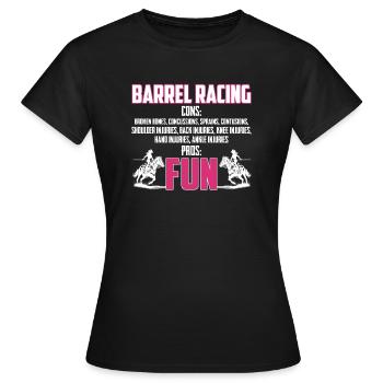 Barrel Racing barrel racer girl - Women's T-Shirt - black - Front - AI Model Female 172 dark (172cm)
