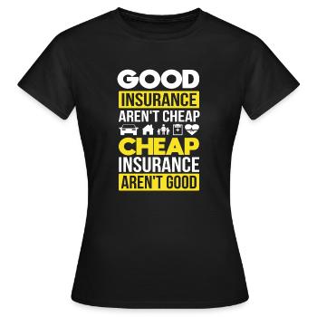 Insurance Agent - Frauen T-Shirt - Schwarz - Vorne - AI Model Female 172 dark (172cm)