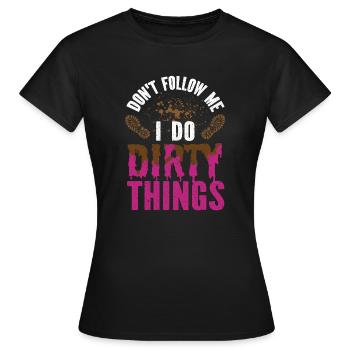 boue course boue fille - T-shirt Femme - noir - Devant - AI Model Female 172 dark (172cm)