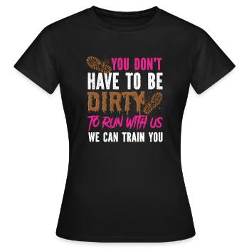 boue course boue fille - T-shirt Femme - noir - Devant - AI Model Female 172 dark (172cm)