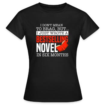 Writer Author - Frauen T-Shirt - Schwarz - Vorne - AI Model Female 172 dark (172cm)