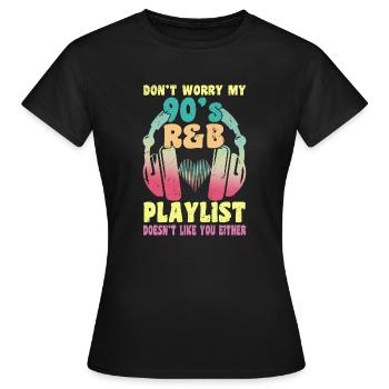 90s R&B Artist Funny R and B - Frauen T-Shirt - Schwarz - Vorne - AI Model Female 172 dark (172cm)