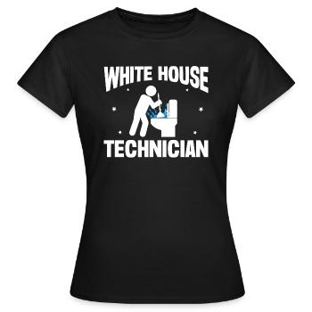 Drôle de boucher les toilettes humour Hilarant - T-shirt Femme - noir - Devant - AI Model Female 172 dark (172cm)