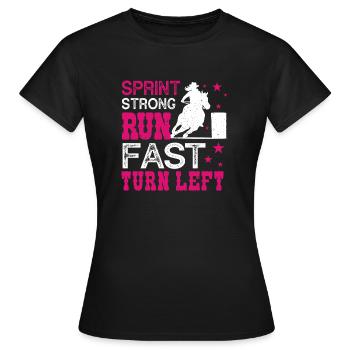 Barrel Racing barrel racer girl - Women's T-Shirt - black - Front - AI Model Female 172 dark (172cm)