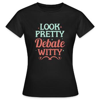 Equipe de débat - T-shirt Femme - noir - Devant - AI Model Female 172 dark (172cm)