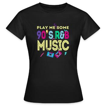 90s R&B Artist Funny R and B - Frauen T-Shirt - Schwarz - Vorne - AI Model Female 172 dark (172cm)