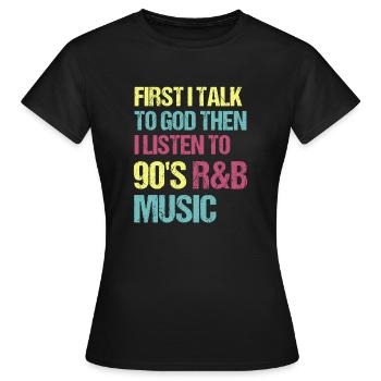 90s R&B Artist Funny R and B - Frauen T-Shirt - Schwarz - Vorne - AI Model Female 172 dark (172cm)