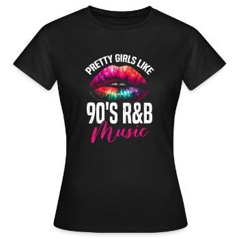 90s R&B Artist Funny R and B - Frauen T-Shirt - Schwarz - Vorne - AI Model Female 172 dark (172cm)