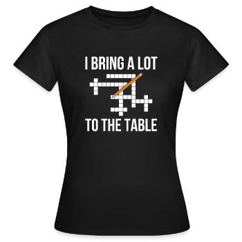 Mots croisés - T-shirt Femme - noir - Devant - AI Model Female 172 dark (172cm)