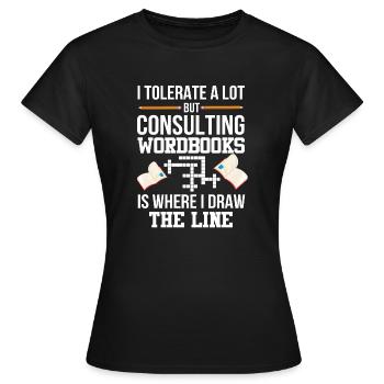 Mots croisés - T-shirt Femme - noir - Devant - AI Model Female 172 dark (172cm)