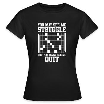 Mots croisés - T-shirt Femme - noir - Devant - AI Model Female 172 dark (172cm)