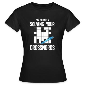 Mots croisés - T-shirt Femme - noir - Devant - AI Model Female 172 dark (172cm)