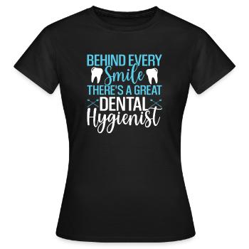 Dental Hygienist Hygiene RDH - Frauen T-Shirt - Schwarz - Vorne - AI Model Female 172 dark (172cm)