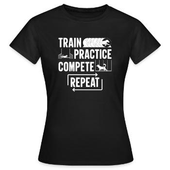 Agilité canine - T-shirt Femme - noir - Devant - AI Model Female 172 dark (172cm)