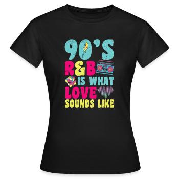 90s R&B Artist Funny R and B - Frauen T-Shirt - Schwarz - Vorne - AI Model Female 172 dark (172cm)