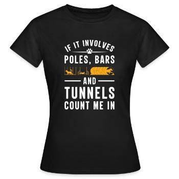 Agilité canine - T-shirt Femme - noir - Devant - AI Model Female 172 dark (172cm)