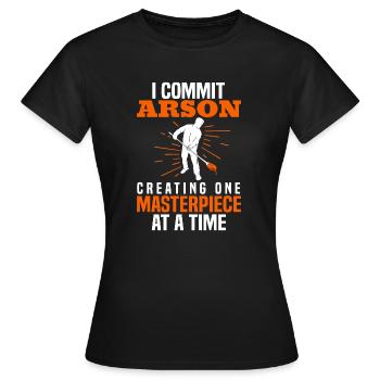 Glass blowing Glassblower - Women's T-Shirt - black - Front - AI Model Female 172 dark (172cm)