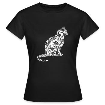 Katze Miezekatze Kätzchen Miau Geschenk - Frauen T-Shirt - Schwarz - Vorne - AI Model Female 172 dark (172cm)