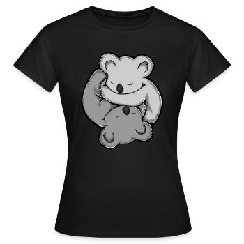Koala Bear Yin Yang - T-shirt Femme - noir - Devant - AI Model Female 172 dark (172cm)