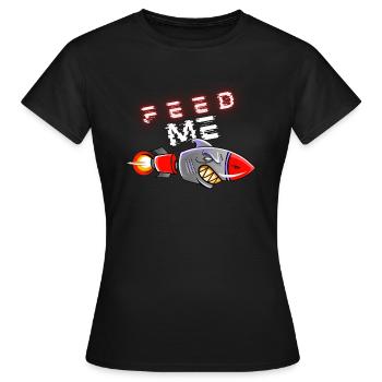 Nourrissez-moi, fusée de requin affamée - T-shirt Femme - noir - Devant - AI Model Female 172 dark (172cm)