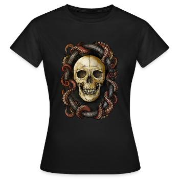 Tentacules du crâne - T-shirt Femme - noir - Devant - AI Model Female 172 dark (172cm)