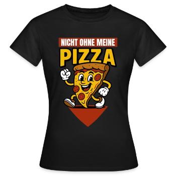 Pas sans ma pizza - T-shirt Femme - noir - Devant - AI Model Female 172 dark (172cm)