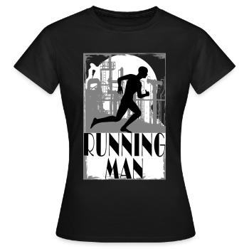 Running man Industrie Fabrik Werk - Frauen T-Shirt - Schwarz - Vorne - AI Model Female 172 dark (172cm)