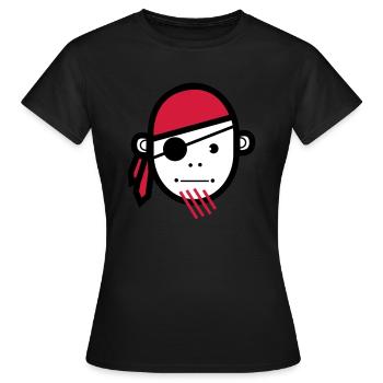 Pirat | Piraten | Seeräuber | Freibeuter | Seemann - Frauen T-Shirt - Schwarz - Vorne - AI Model Female 172 dark (172cm)