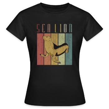 Seehund - Frauen T-Shirt - Schwarz - Vorne - AI Model Female 172 dark (172cm)