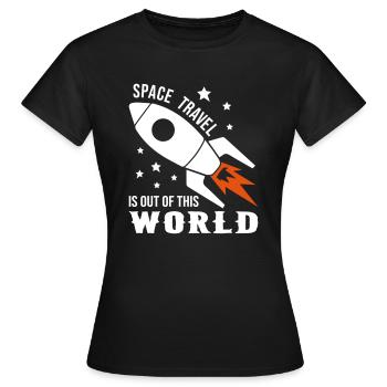 Voyage dans l'espace du monde - T-shirt Femme - noir - Devant - AI Model Female 172 dark (172cm)