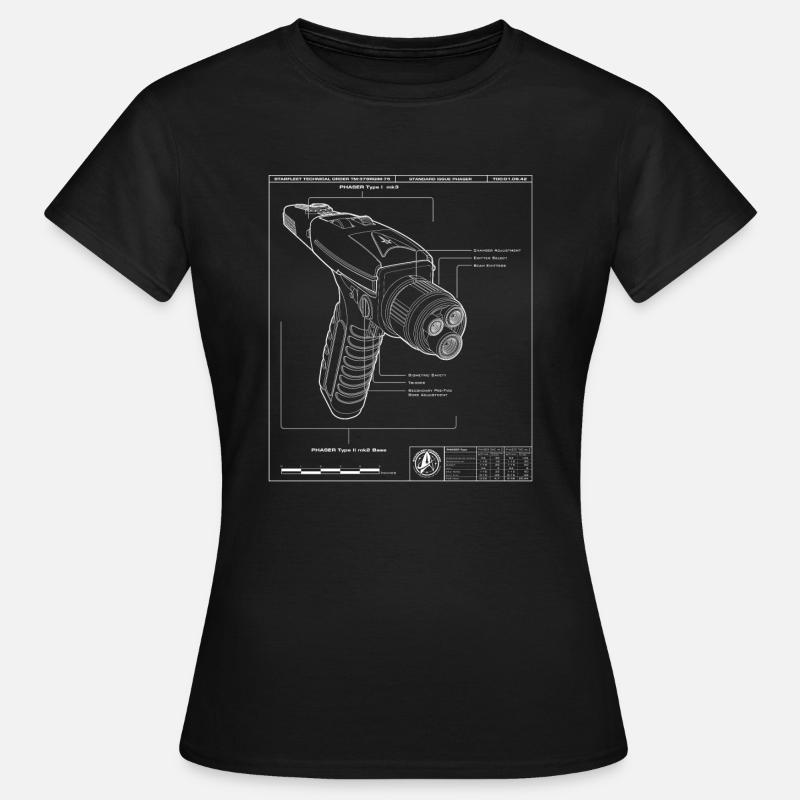 Star Trek Discovery Phaser Drawing - Women's T-Shirt - black