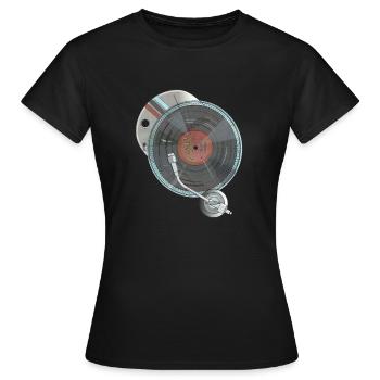 Plattenspieler - Frauen T-Shirt - Schwarz - Vorne - AI Model Female 172 dark (172cm)