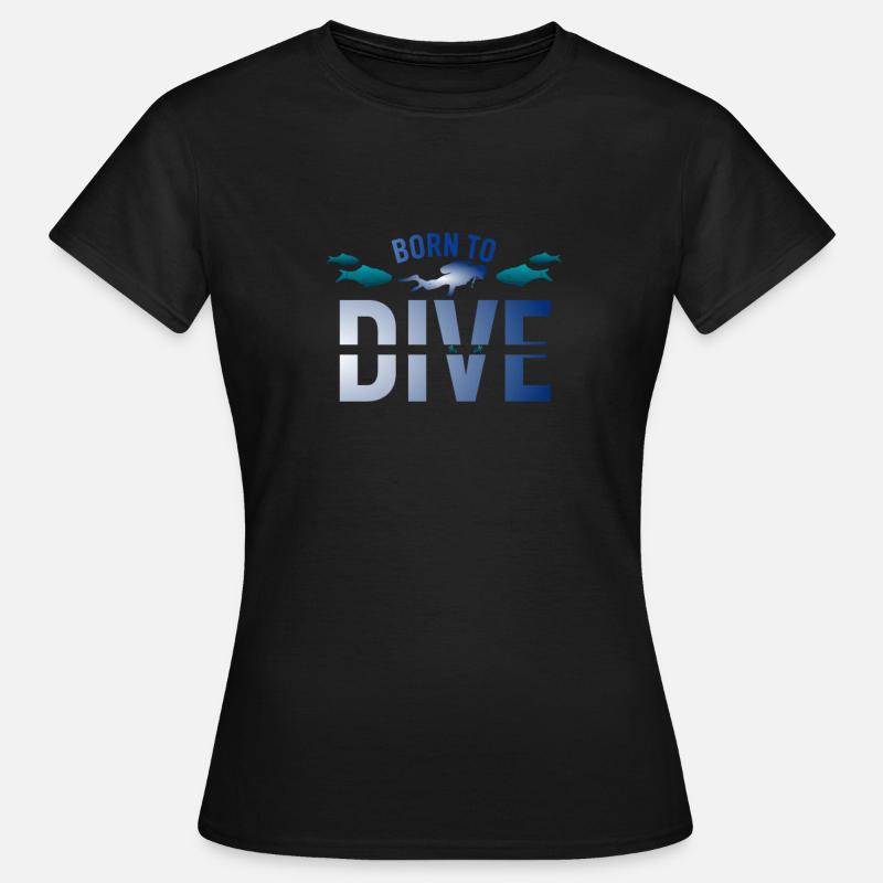 Immersioni mare snorkeling subacqueo Subacquei Oceano - Maglietta da donna - nero