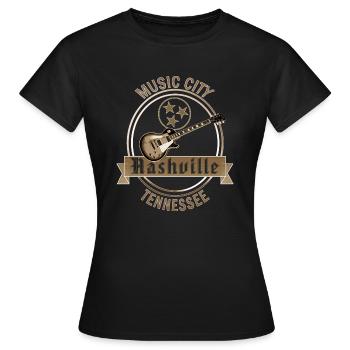 NASHVILLE - Frauen T-Shirt - Schwarz - Vorne - AI Model Female 172 dark (172cm)