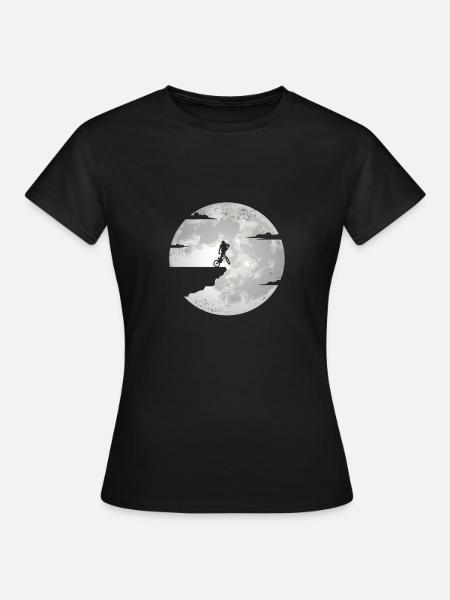 Bmx cadeau vélo vintage cyclisme lune - T-shirt Femme - noir