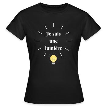 Je suis une lumière - T-shirt Femme - noir - Devant - AI Model Female 172 dark (172cm)