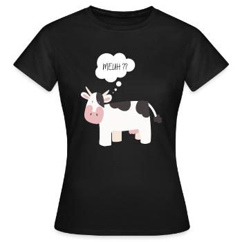 Cadeau humour - Vache qui fait Meuh - T-shirt Femme - noir - Devant - AI Model Female 172 dark (172cm)