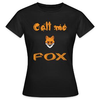 Call me fox - T-shirt Femme - noir - Devant - AI Model Female 172 dark (172cm)