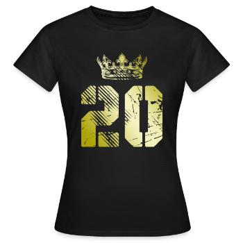 Couronne de 20 chiffres - T-shirt Femme - noir - Devant - AI Model Female 172 dark (172cm)