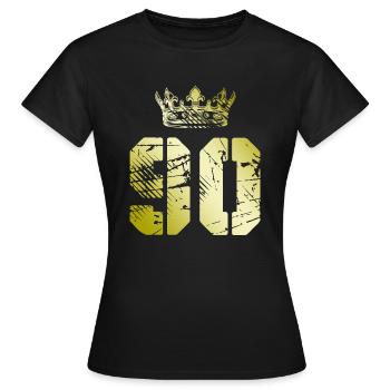90 Couronne de numéros - T-shirt Femme - noir - Devant - AI Model Female 172 dark (172cm)