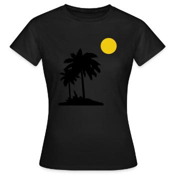 Palmiers - T-shirt Femme - noir - Devant - AI Model Female 172 dark (172cm)