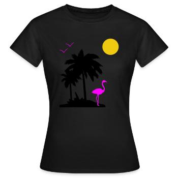 Palmen Paradise - Frauen T-Shirt - Schwarz - Vorne - AI Model Female 172 dark (172cm)