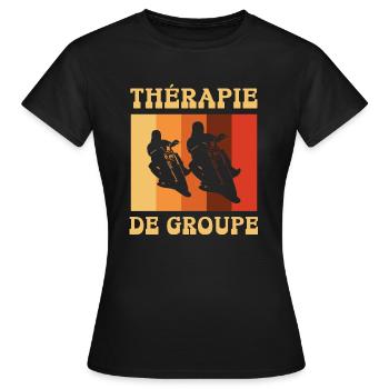 thérapie de groupe - T-shirt Femme - noir - Devant - AI Model Female 172 dark (172cm)